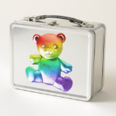Lunch Box SlipperyL'ours en peluche brossé de Joe gra arc-en (Devant)
