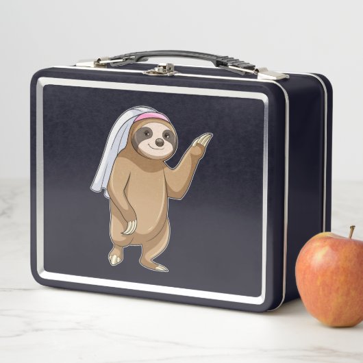Lunch Box Sloth as Bride with Veil (En situation)
