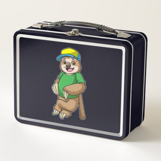 Lunch Box Sloth au baseball avec batte de baseball (Devant)