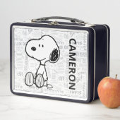 Lunch Box Snoopy on Black White Comics | Ajouter Votre Nom (En situation)