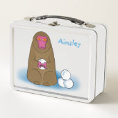 Lunch Box Snow Monkey Snowball Fighter boîte à lunch (Devant)