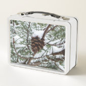 Lunch Box Snowy Pine Cône II hiver Photographie de la nature (Dos)