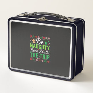 Lunch Box Sois vilain sauve le Père Noël drôle de Noël SVG