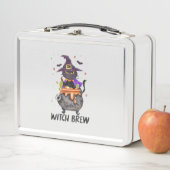 Lunch Box Sorcière - Chat portant une sorcière (En situation)