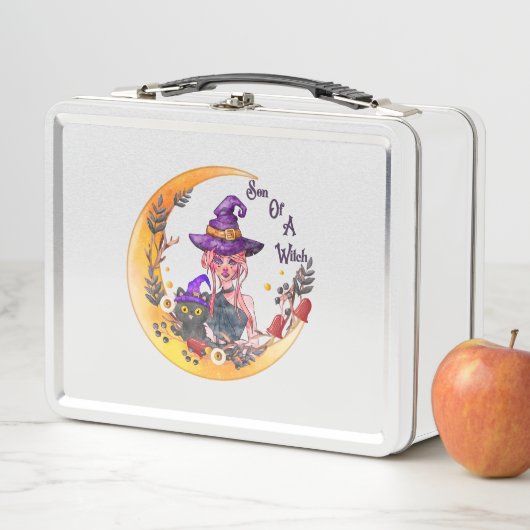 Lunch Box Sorcière et chat noir (En situation)