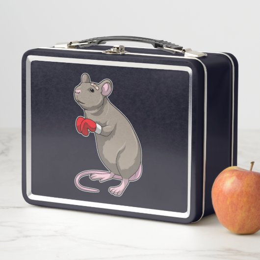 Lunch Box Souris à Boxing avec gants de Boxing (En situation)