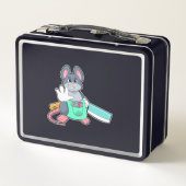 Lunch Box Souris comme coiffeur avec ciseaux et comble (Dos)