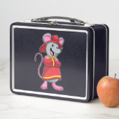 Lunch Box Souris comme pompier avec casque (En situation)