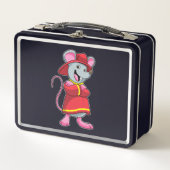 Lunch Box Souris comme pompier avec casque (Devant)
