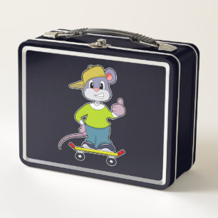 Lunch Box Souris en skate avec skateboard