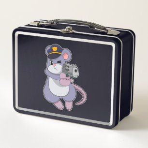 Lunch Box Souris en tant qu'officier de police avec casquett