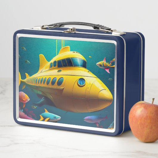 Lunch Box Sous-marin jaune (En situation)