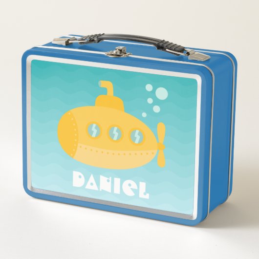 Lunch Box Sous-marin Jaune Cume Enfants de bateaux sous-mari (Devant)