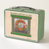Lunch Box Southwest Chile Wreath Rustic Window Personalized (Devant)