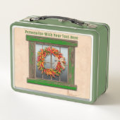 Lunch Box Southwest Chile Wreath Rustic Window Personalized (Dos)