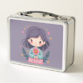 Lunch Box Soyez une fille mignonne avec l'art positif Fleur (Dos)