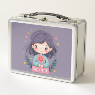 Lunch Box Soyez une fille mignonne avec l'art positif Fleur
