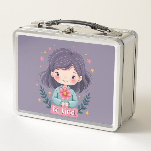Lunch Box Soyez une fille mignonne avec l'art positif Fleur (Devant)