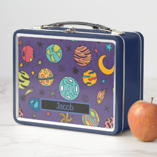 Lunch Box Space Galaxy thème Nom personnalisable