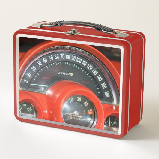 Lunch Box Speedometer de voiture de sport classique 1958 (Devant)
