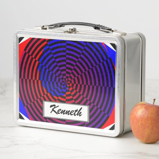 Lunch Box Spiral Rouge & Bleu par Kenneth Yoncich (En situation)