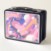 Lunch Box Spirale De L'Espace Extérieur Rose Et Violet Abstr (Dos)