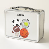 Lunch Box Sports Balls d'athlétisme Nom personnalisé École (Dos)