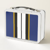 Lunch Box Sporty Bold Navy Bleu noir blanc Stripes de course (Dos)