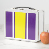 Lunch Box Sporty Bright Jaune Blanc Violet Stripes De Course (En situation)