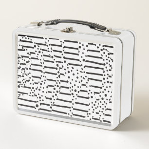 Lunch Box Spots et bandes 2 en noir et blanc