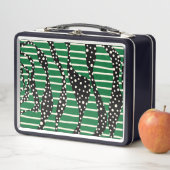 Lunch Box Spots et bandes 2 - Vert, Crème et Noir (En situation)