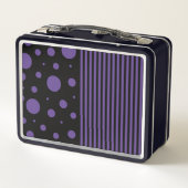 Lunch Box Spots et rayures en violet et noir (Dos)
