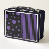 Lunch Box Spots et rayures en violet et noir (Devant)