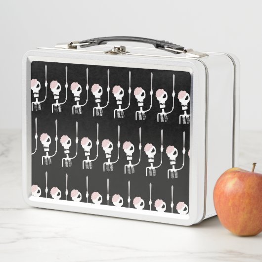 Lunch Box Squelette d'Halloween avec épée (En situation)