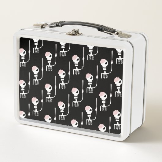 Lunch Box Squelette d'Halloween avec une épée (Devant)