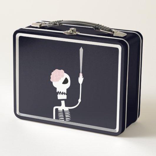 Lunch Box squelette d'Halloween avec une épée (Devant)