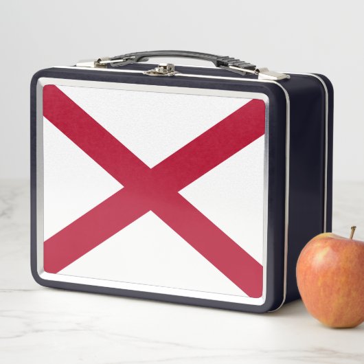 Lunch Box State Flag Alabama, St Andrew Crimson Cross (En situation)