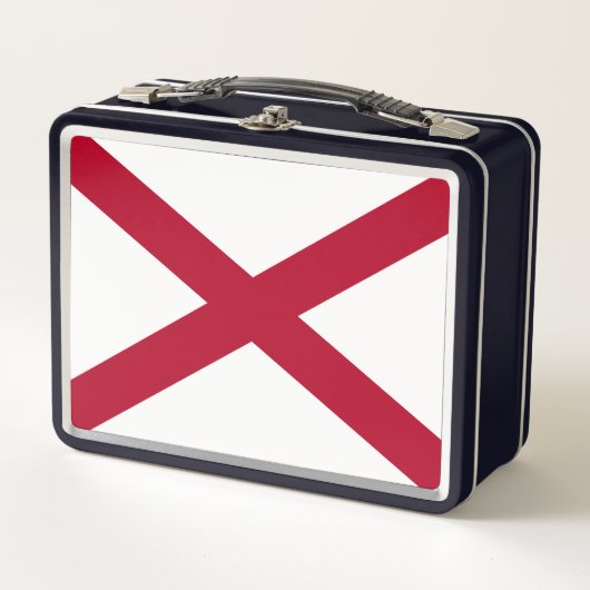 Lunch Box State Flag Alabama, St Andrew Crimson Cross (Devant)