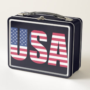 Lunch Box - Sterren en Strepen Metalen Eetdrager