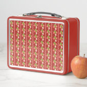 Lunch Box Strawberry pattern trellis spring summer kids (En situation)