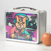 Lunch Box Street Retro Chat avec casque | Drôle (En situation)