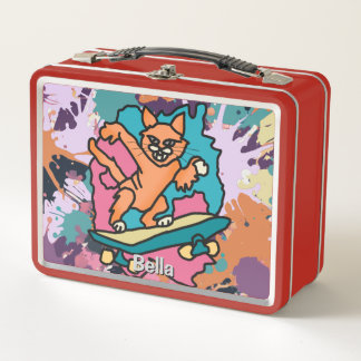 Lunch Box Street Retro Chat sur Skate | Drôle