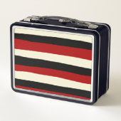 Lunch Box Stripes inégales - Rouge et Crème (Dos)