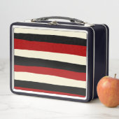 Lunch Box Stripes inégales - Rouge et Crème (En situation)