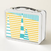 Lunch Box Stripes on Stripes - Turquoise et Jaune (Dos)