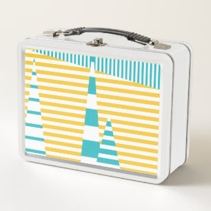 Lunch Box Stripes on Stripes - Turquoise et Jaune