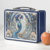Lunch Box Style Art Nouveau Mermaid Bleu Art Déco (En situation)