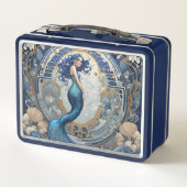 Lunch Box Style Art Nouveau Mermaid Bleu Art Déco (Dos)