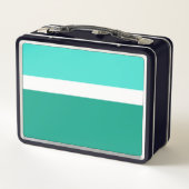 Lunch Box Style de bloc de couleur Turquoise blanc turquoise (Dos)