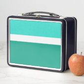 Lunch Box Style de bloc de couleur Turquoise blanc turquoise (En situation)